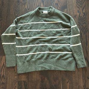 Aerie green and white striped sweater